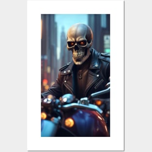 Mr. Skull and His Motorcycle Posters and Art